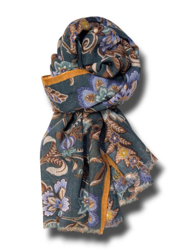 Rosi Foulard Dobbiaco Verde  con estampado floral| Almirante Seis